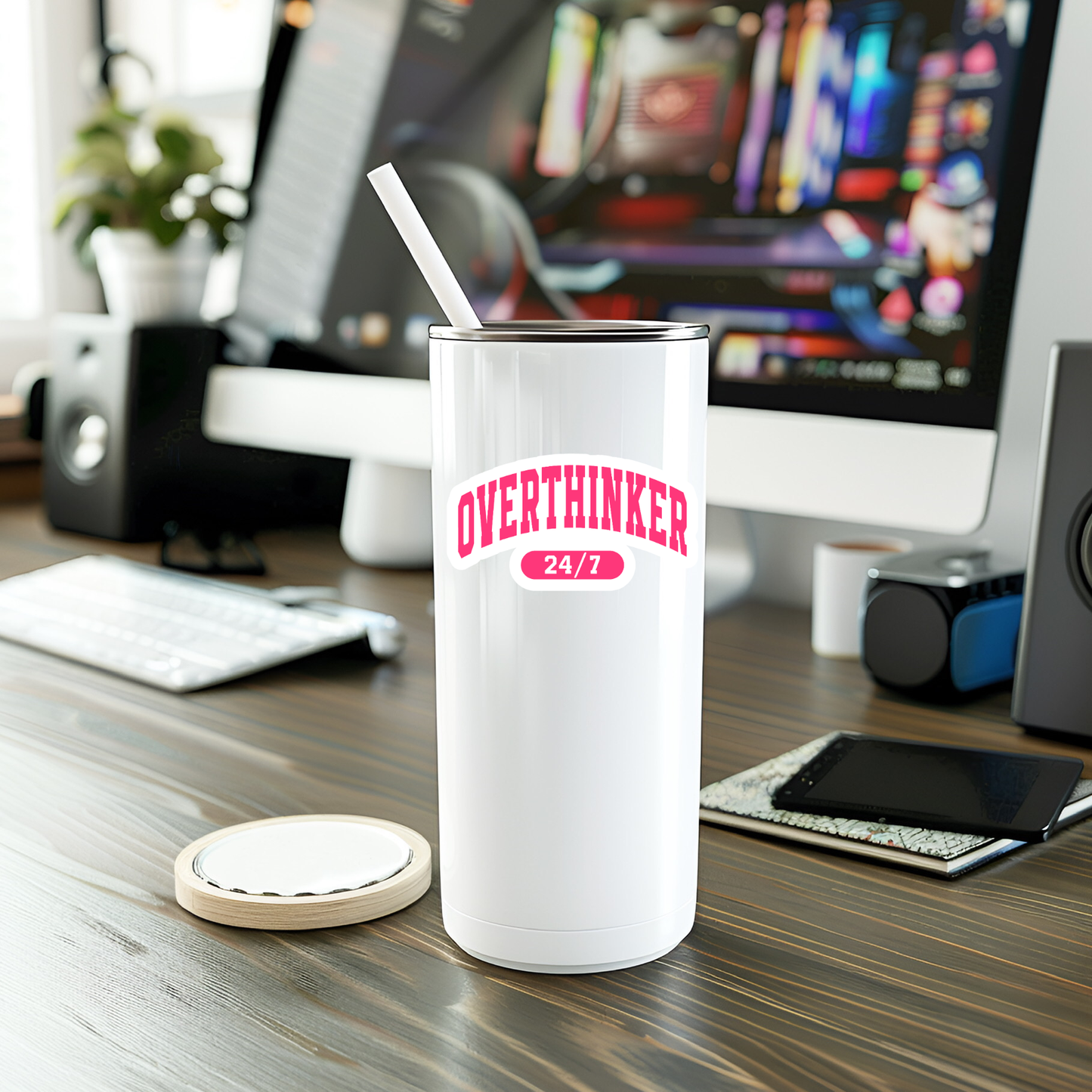 Funny Overthinker Vinyl Sticker