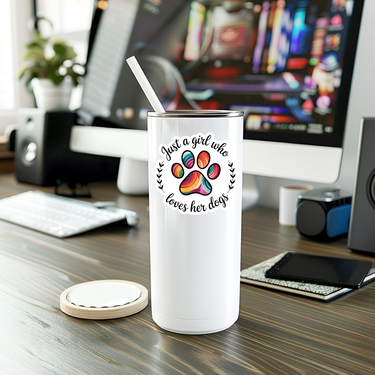 Just a Girl Who Loves Her Dogs Vinyl Sticker