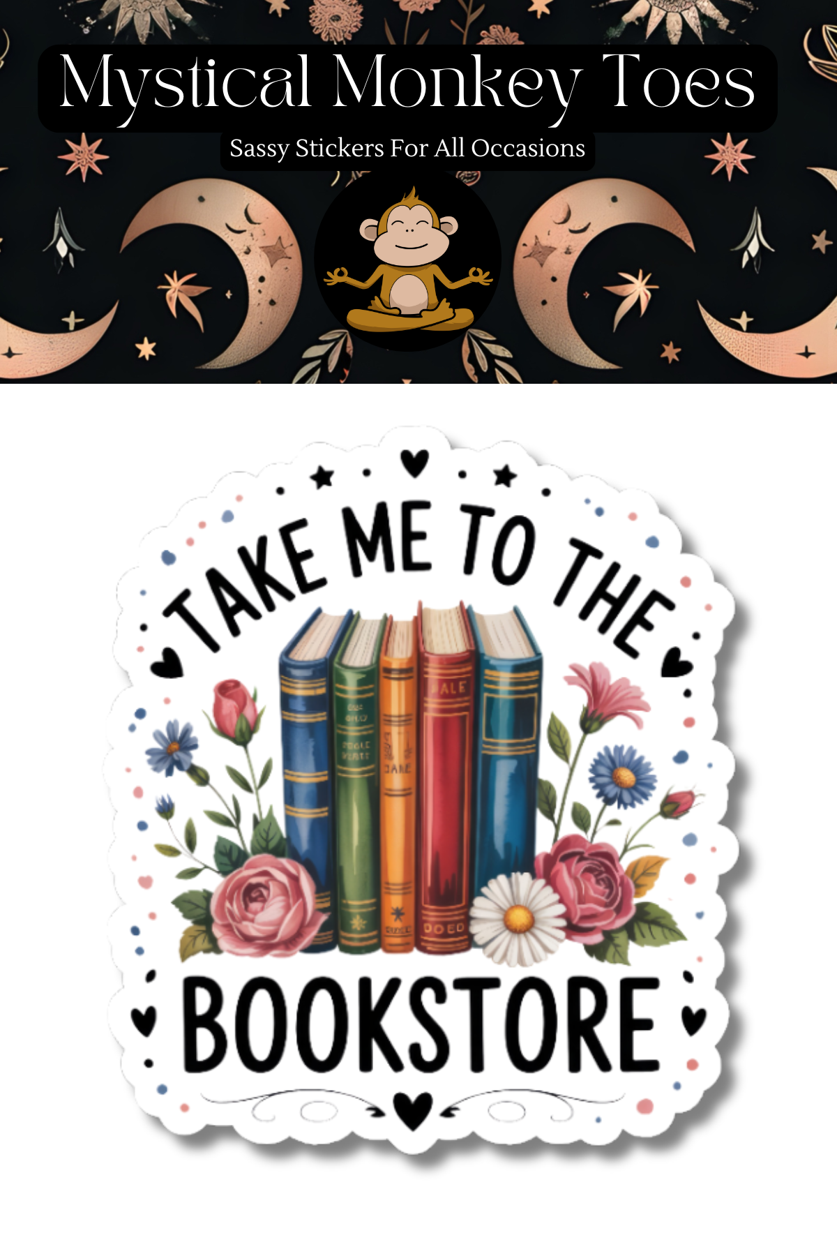 Beautiful Take Me To The Bookstore Vinyl Sticker