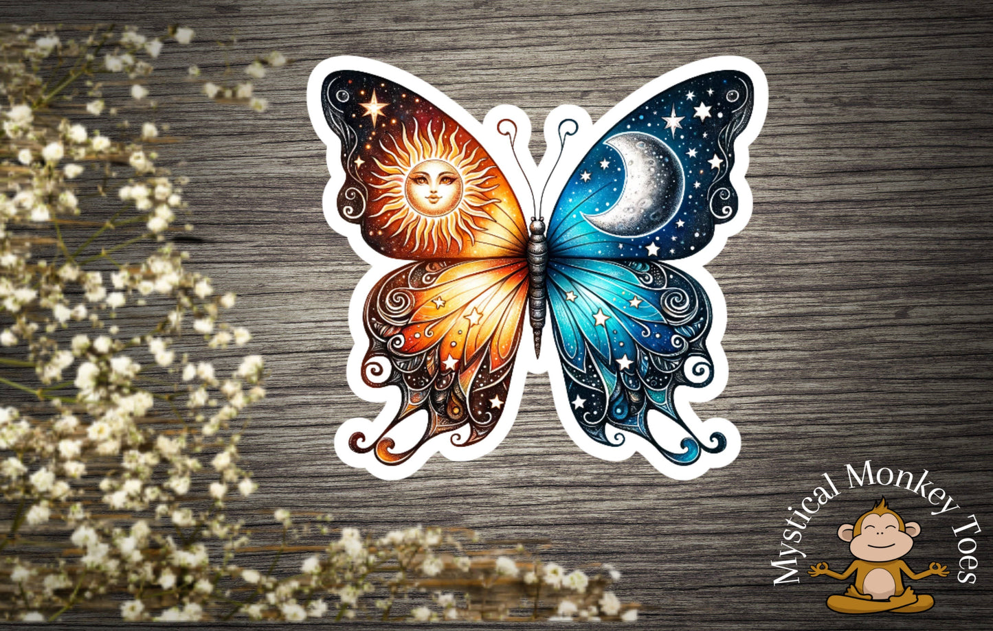 Beautiful Celestial Butterfly Vinyl Sticker