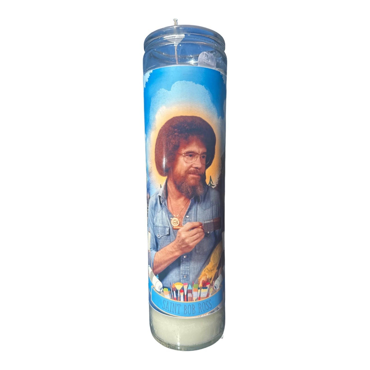 The Luminary Bob Ross Altar Candle