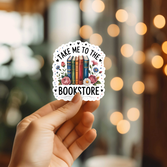Beautiful Take Me To The Bookstore Vinyl Sticker